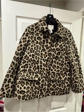 H&M Women's Leopard Print OVERSIZED JACKET